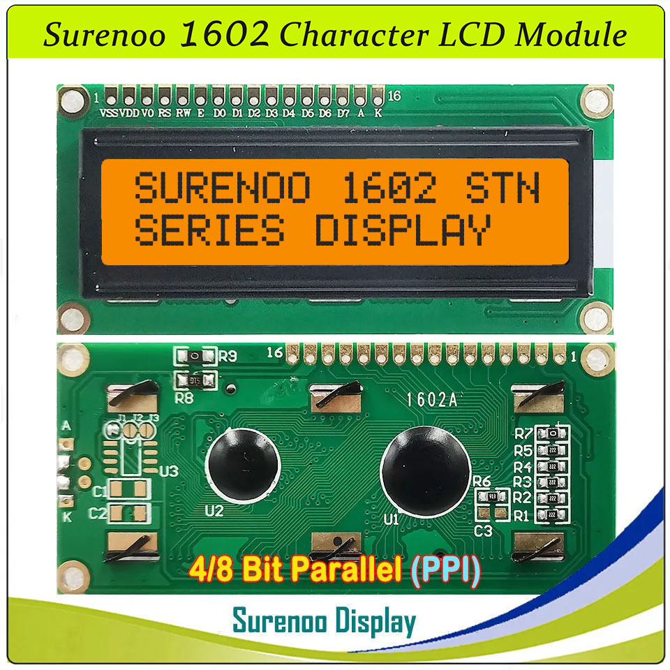 Surenoo 1602 16X2 162 5V 4-Bit - Lcd 1602 ulasan dan harga