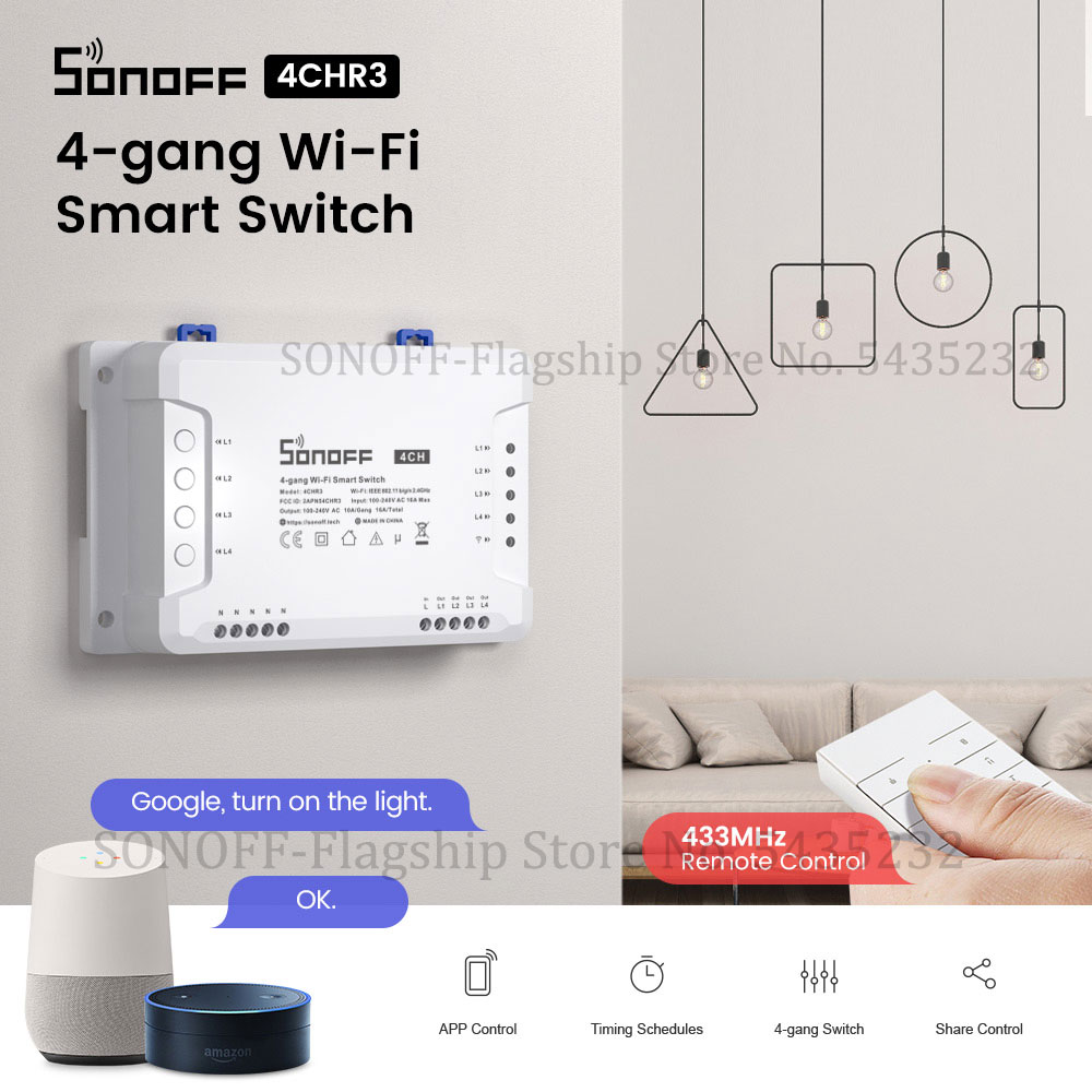Itead SONOFF 4CH R3 Wifi Wirel - Relay Module 1 Channel ulasan dan harga