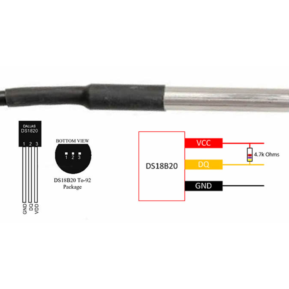 1PCS Waterproof DS18B20 thread - Ds18B20 ulasan dan harga